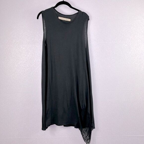 Raquel Allegra Distressed Tank Dress Black M - Picture 2 of 8
